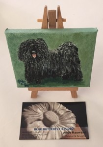 Painting on Easel - Dark Green background